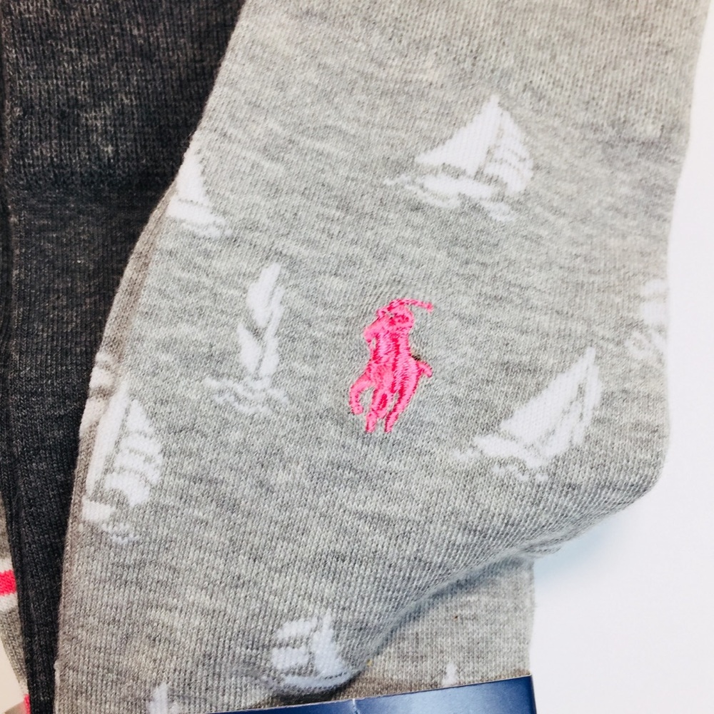 3 PACK DRESS SOCKS - Polo Ralph Lauren - Pink Gray